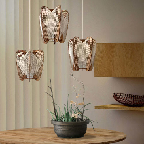 Lampada a sospensione - ARIOCA CROISÉ - LAFABLIGHT - in cotone / in rovere / in legno