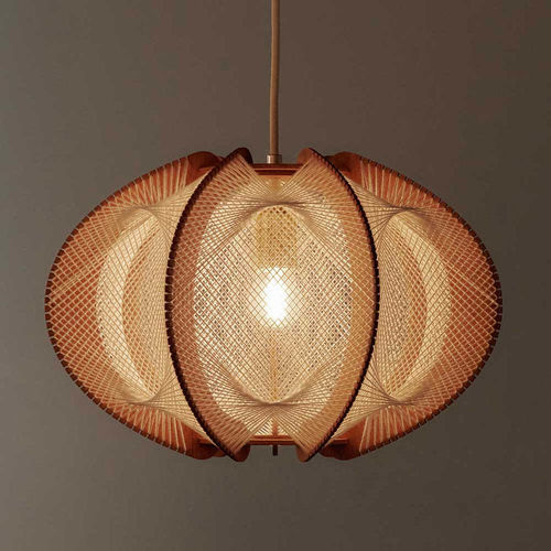 Lampada a sospensione - ECHINO TWIST CROISÉ - LAFABLIGHT - in rovere / in cotone / in legno