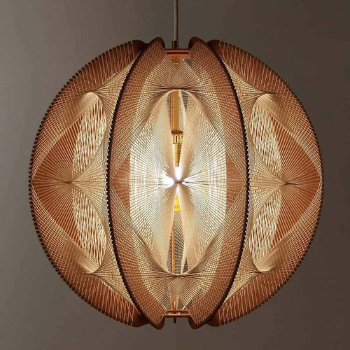 Lampada a sospensione - ASTROFI TRIPLE TWIST  - LAFABLIGHT - in cotone / in rovere / in legno