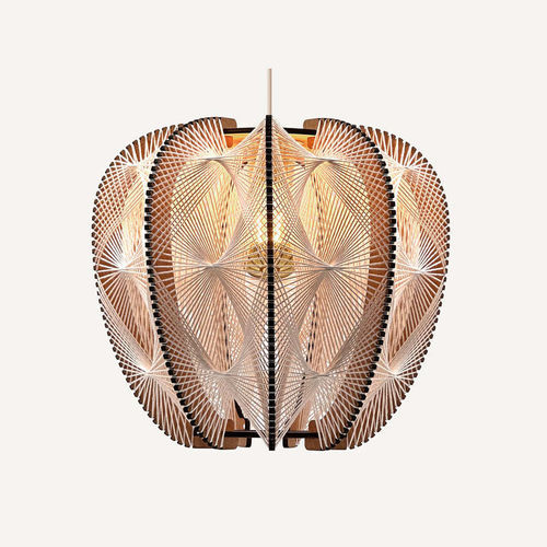 Lampada a sospensione - LAMPIU TRIPLE TWIST  - LAFABLIGHT - in cotone / in rovere / in legno