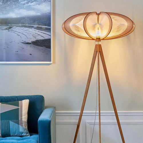 Lampada tripode - ETIOLA L - LAFABLIGHT - da terra / in legno / in rovere