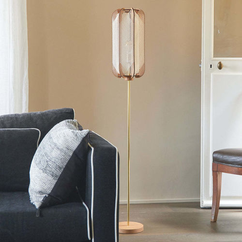 Lampada da pavimento - PILLSI 1,50m - LAFABLIGHT - in rovere / in cotone / in legno