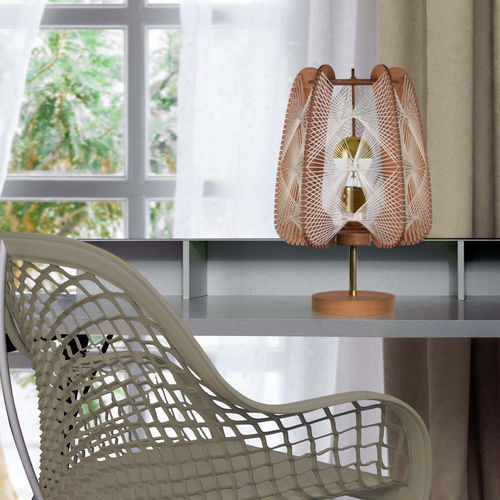 Lampada da terra - ARIOCA TRIPLE TWIST  - LAFABLIGHT - in cotone / in rovere / in legno