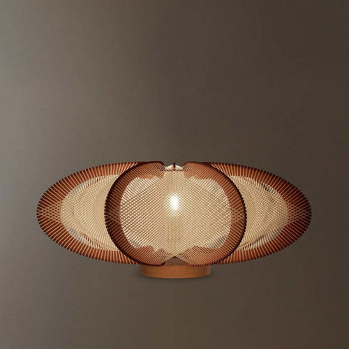 Lampada da tavolo - ETIOLA CROISÉ - LAFABLIGHT - in cotone / in rovere / in legno
