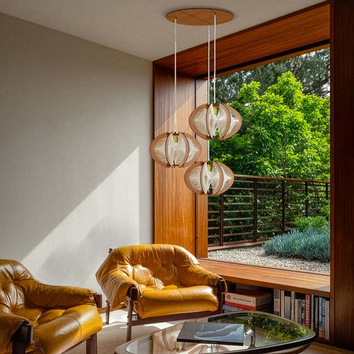 Lampadario moderno - ECHINO TWIST - LAFABLIGHT - in rovere / in cotone / in legno
