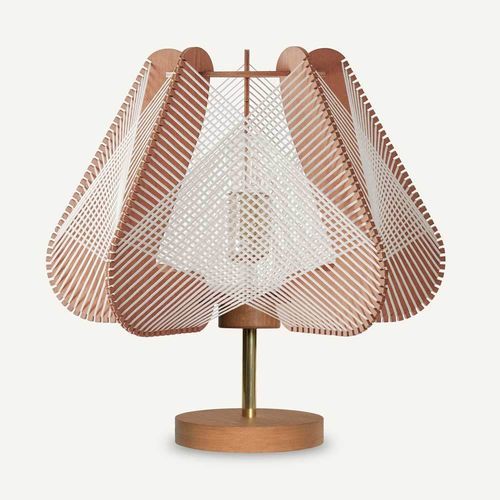 Lampada da terra - NOTOCA CROISÉ - LAFABLIGHT - da tavolo / in rovere / in cotone