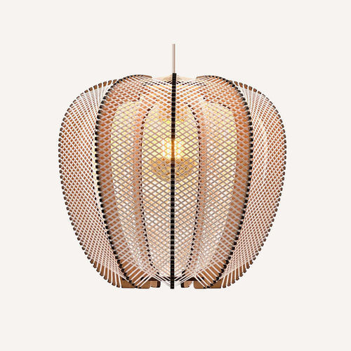Lampada a sospensione - LAMPIU CROISÉ - LAFABLIGHT - in cotone / in rovere / in legno