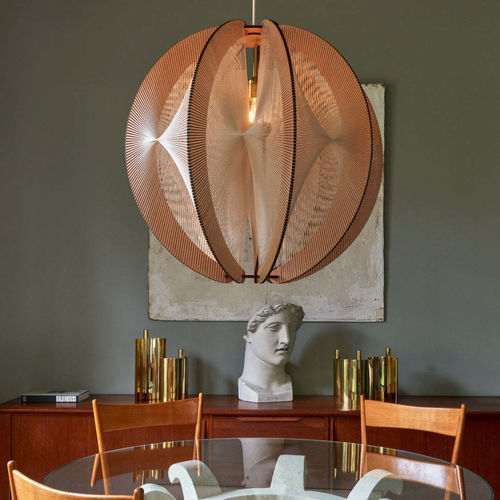 Lampada a sospensione - ASTROFI L - LAFABLIGHT - in cotone / in rovere / in legno