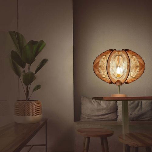 Lampada da terra - ECHINO TRIPLE TWIST  - LAFABLIGHT - da tavolo / in rovere / in cotone