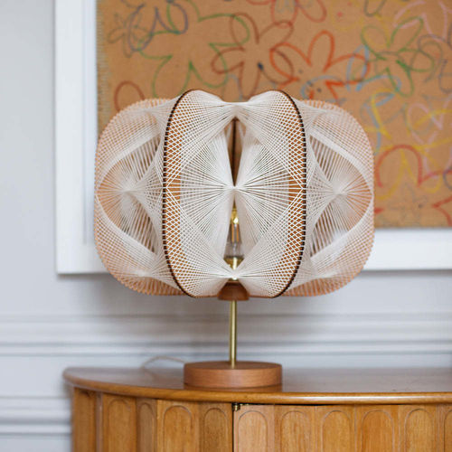 Lampada da terra - DRUMJEE 7 TRIPLE TWIST  - LAFABLIGHT - da tavolo / in rovere / in cotone
