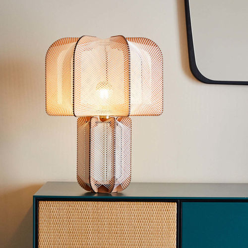 Lampada da tavolo - MULJEE M CROISÉ - LAFABLIGHT - in legno / in rovere / in cotone