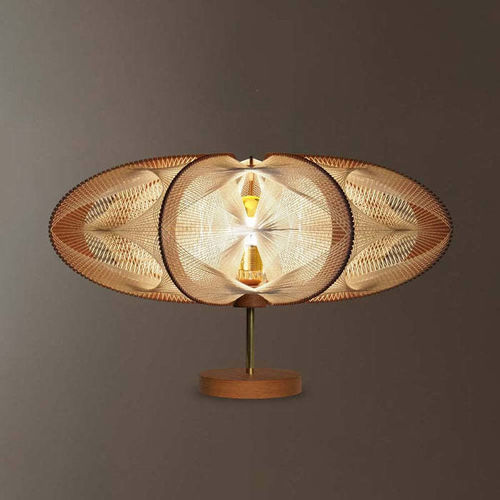 Lampada da terra - ETIOLA TRIPLE TWIST  - LAFABLIGHT - in rovere / in legno / in cotone