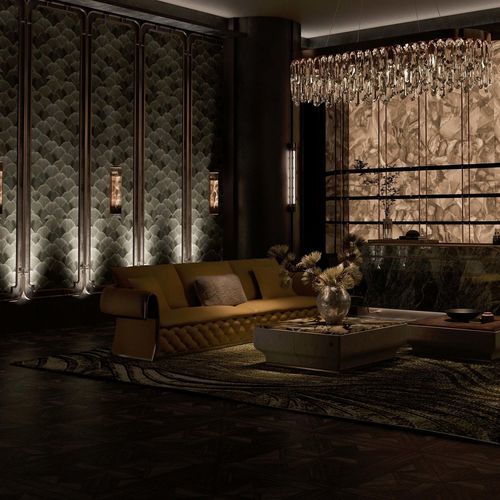 Divano contemporaneo - ZUNYUN CHENGJING - DASH CASA GROUP CO.LTD - in legno massiccio / in pelle / con braccioli
