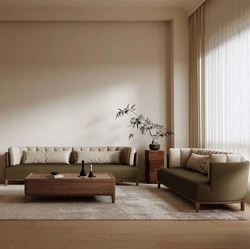 Divano contemporaneo - SHAN ZHU  - DASH CASA GROUP CO.LTD - per interni / in tessuto / in noce americano
