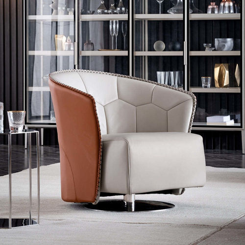 Poltrona contemporanea - YUAN - DASH CASA GROUP CO.LTD - in pelle / in cromo / multicolore