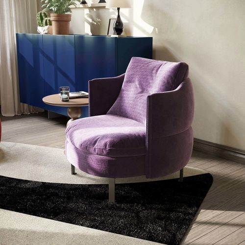 Poltrona design minimalista - FURONG - DASH CASA GROUP CO.LTD - in schiuma di poliuretano / in tessuto / in acciaio