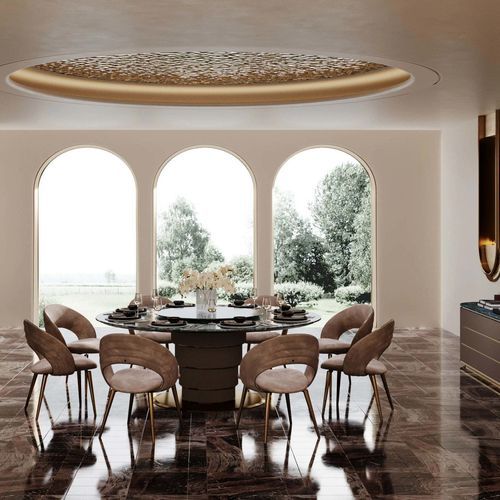 Sedia da pranzo contemporanea - HESTIA’S ODE - DASH CASA GROUP CO.LTD - per interni / in metallo / in pelle