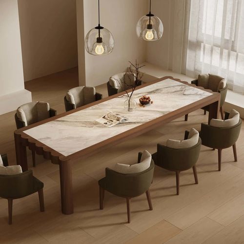 Tavolo da pranzo contemporaneo - SHAN ZHU  - DASH CASA GROUP CO.LTD - in legno massiccio / in noce americano / in marmo
