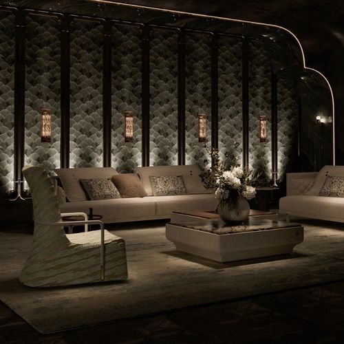 Tavolino basso contemporaneo - SACRED GALLERY GRACE - DASH CASA GROUP CO.LTD - in ottone spazzolato / in pelle / in marmo