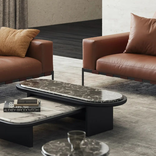 Tavolino basso contemporaneo - SCULPTED HORIZON  - DASH CASA GROUP CO.LTD - in legno massiccio / in frassino / in marmo