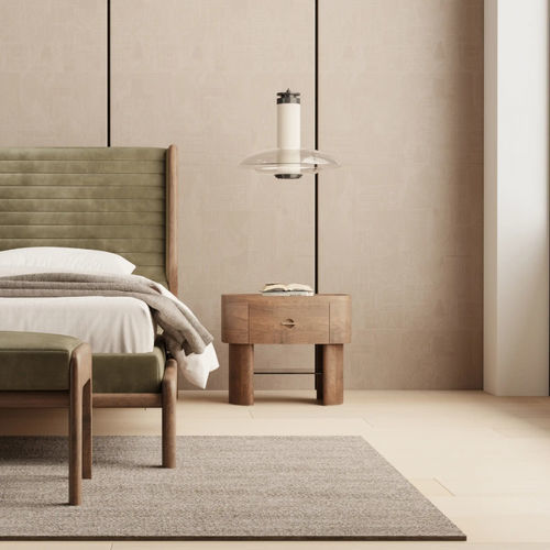Comodino contemporaneo - HE LE - DASH CASA GROUP CO.LTD - in legno massiccio / in noce americano / con supporto in legno massiccio