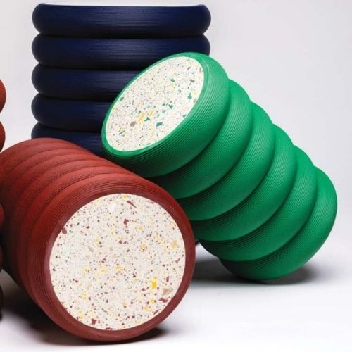 Vaso da giardino in plastica - KÁVOS 01 - BlueCycle - in terrazzo / da appoggio / circolare