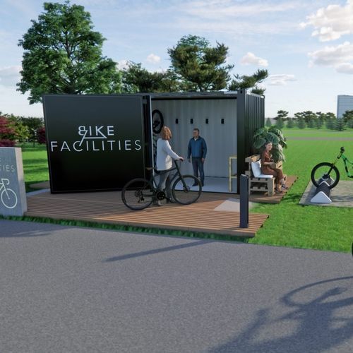 Pensilina per biciclette con pannelli solari - BF - Manlu - per bicicletta elettrica / riciclabile / in acciaio