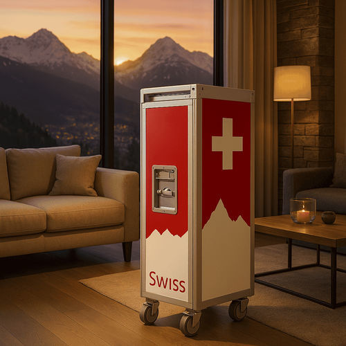 Carrello per bibite - SWISS - Skypak - per trasporto pasti / di stoccaggio / di aereo