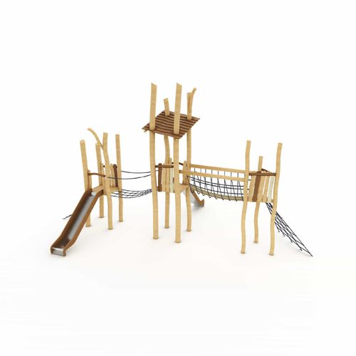 Torre da gioco per enti locali - RPB2027-N - ASLIPARK ÇEVRE TASARIM VE MÜH. SAN. DIŞ TİC. LTD. ŞTİ (Robiwood) - per parco giochi / con altalena / con rete per arrampicata