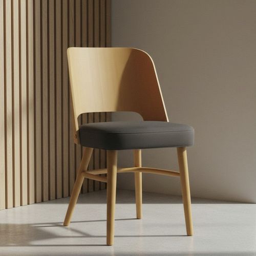 Sedia da pranzo contemporanea - KP 105 - UAB "Dzūkijos baldų fabrikas" - da interno / in tessuto / con supporto in legno di latifoglie