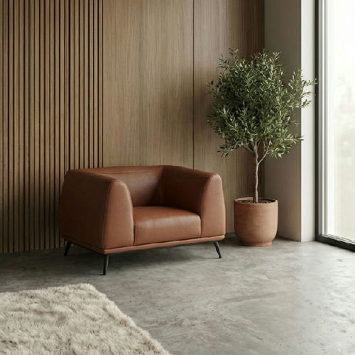 Poltrona contemporanea - AG 227 - UAB "Dzūkijos baldų fabrikas" - in pelle / imbottita / marrone