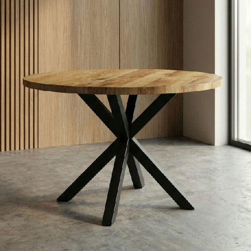 Tavolo da pranzo contemporaneo - BT 122 - UAB "Dzūkijos baldų fabrikas" - in legno / con supporto in metallo / rotondo