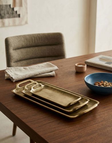 Vassoio di servizio in ottone - Paatra - Reeth (Next Smart Solutions Private Limited) - per uso residenziale