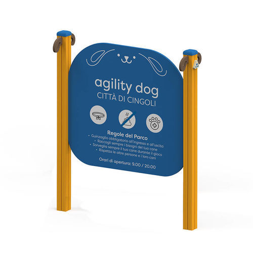 Pannello segnaletico per parco per cani - CARTELLONE - MACAGI s.r.l. - in legno / in polietilene PE / da esterno
