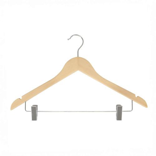 Gruccia in legno con vernice di protezione opaca - HTPC44_NAT_C - Best Mannequins BV - in acciaio cromato