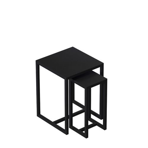 Tavolo d'appoggio contemporaneo - INTTABLESET2_BL - Best Mannequins BV - in acciaio con rivestimento a polvere / con supporto in metallo / quadrato