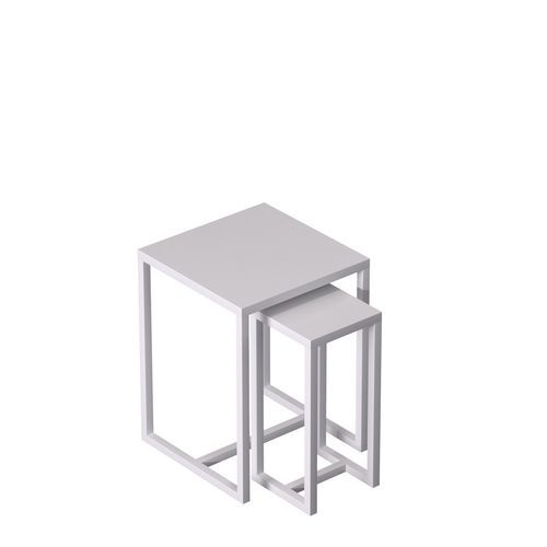 Tavolino estraibile moderno - INTTABLESET2_WH - Best Mannequins BV - in acciaio con rivestimento a polvere / con supporto in metallo / quadrato