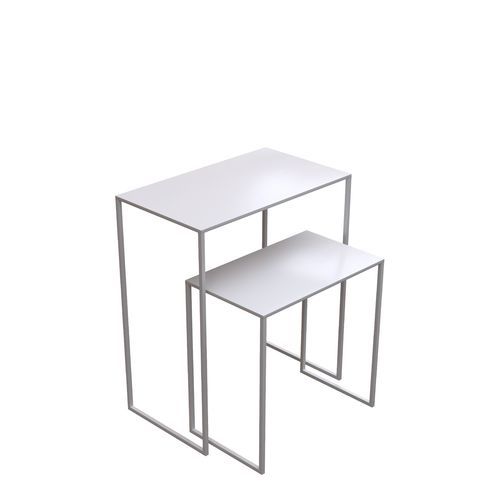 Tavolino estraibile contemporaneo - INTTABLESET1_WH - Best Mannequins BV - in acciaio / con supporto in metallo / quadrato
