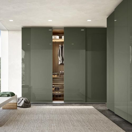Armadio moderno - ANTA LISCIA - benedetti MOBILI - in legno / a porte scorrevoli / a specchio