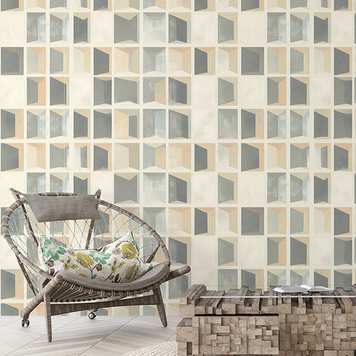 Carta da parati contemporanea - WINDOWED DEPTHS - jaWalls - in tessuto non tessuto / personalizzabile / con motivi geometrici