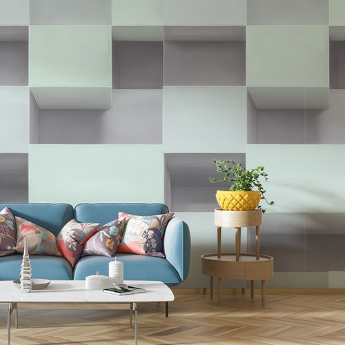 Carta da parati design minimalista - MODULAR REVERIE - jaWalls - in tessuto non tessuto / multicolore / con motivi geometrici