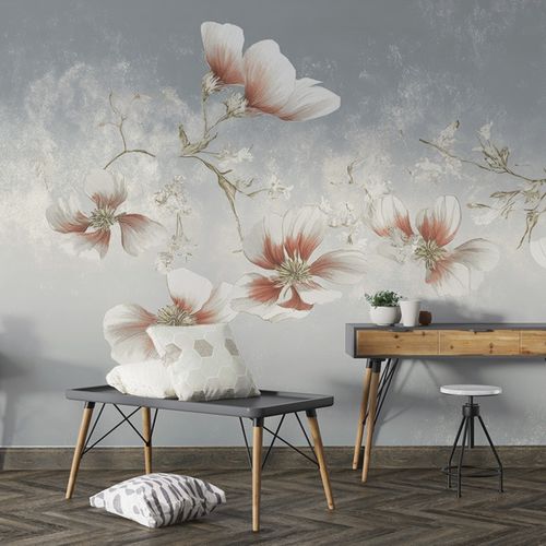 Carta da parati moderna - WHISPERING PETALS - jaWalls - con motivi floreali / floreale / a fiori