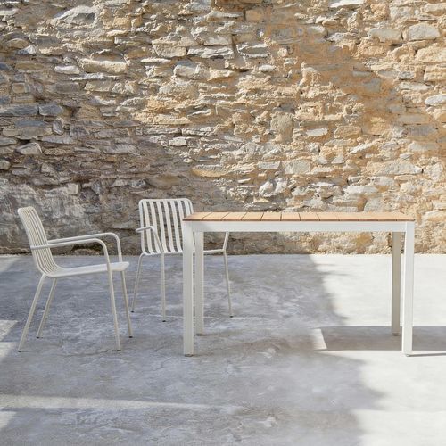 Tavolo da pranzo contemporaneo - NA&Iuml;S - TICKET FOR THE MOON - in metallo / in acacia / in legno massiccio