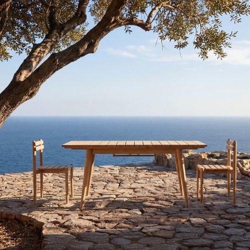 Tavolo da pranzo contemporaneo - VADIM - TICKET FOR THE MOON - in legno massiccio / in teak / rettangolare