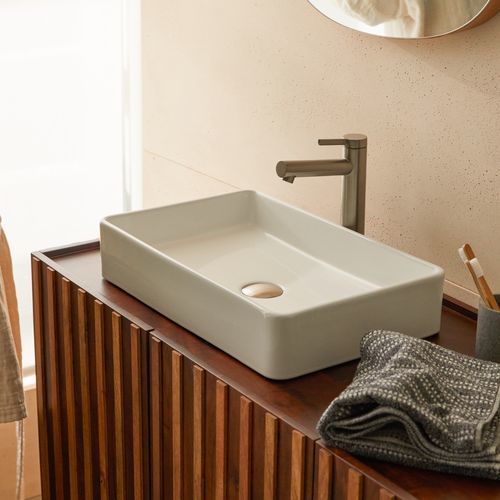 Lavabo da appoggio - IRIS - TICKET FOR THE MOON - in ceramica / lucido / di lunga durata