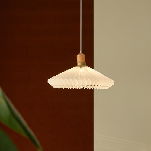 Plafoniera moderna - AURORE - TICKET FOR THE MOON - rotonda / in PVC / in rovere