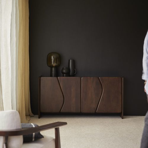 Credenza moderna - NO&Eacute; - TICKET FOR THE MOON - in legno massiccio / in legno con vernice di protezione / con ante battenti
