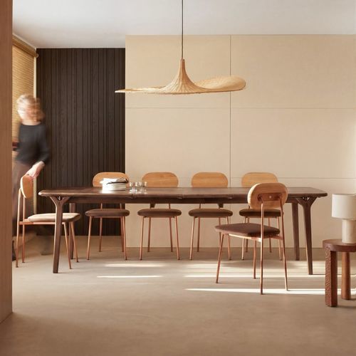 Tavolo da pranzo contemporaneo - CLARA - TICKET FOR THE MOON - in legno massiccio / in rovere / con supporto in quercia
