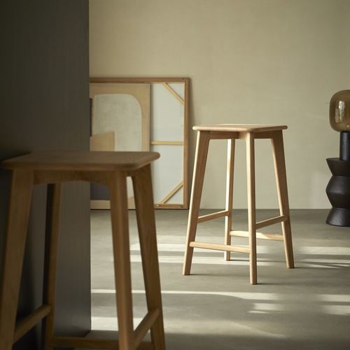 Sgabello da bar contemporaneo - ABEL - TICKET FOR THE MOON - in rovere / con supporto in quercia / con 4 gambe