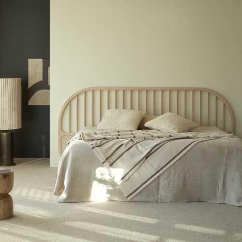 Testiera per letto matrimoniale - TH&Eacute;ODORE - TICKET FOR THE MOON - contemporanea / in frassino / beige